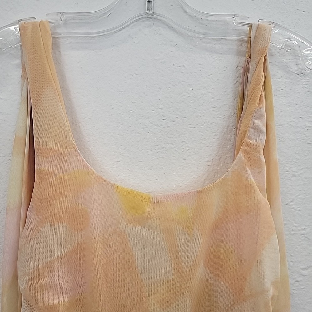 Free People Mesh Multi Color Sleeve-less Top, Size Large - Picture 7 of 9
